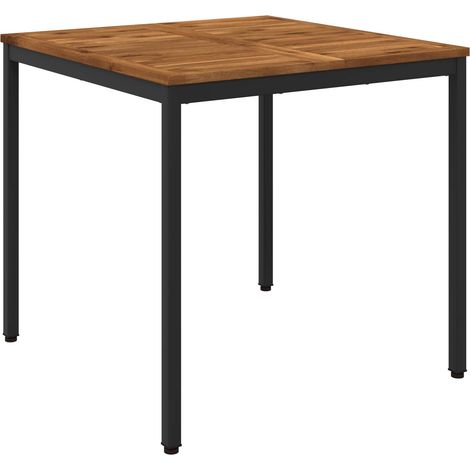 Mesa de cena de jardín Natural y negro 80 x 80,5 x 75 cm vidaXL