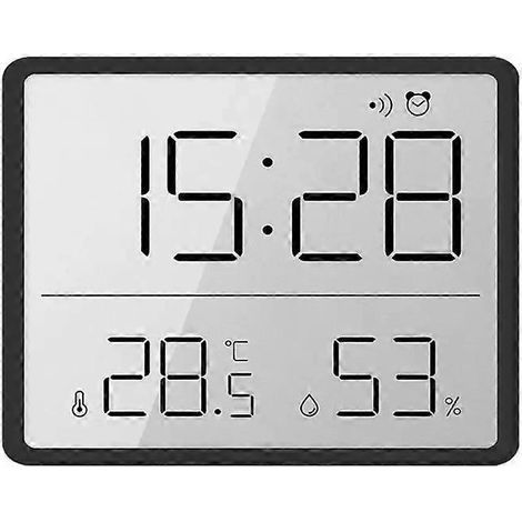 Horloge murale numérique électronique multifonctionnelle avec affichage LCD. alarme. température et humidité (1 pièce).