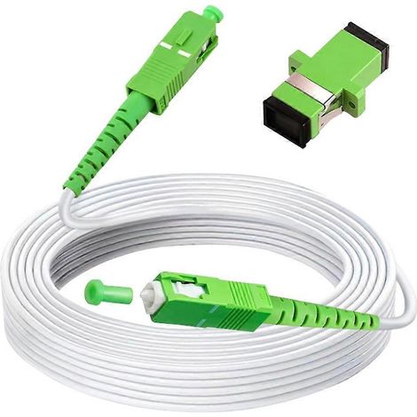 Câble à fibre optique de 15 m pour APC SC vers SC, monomode optique à 1 cœur G657A1, cordon de brassage pour intérieur (1/5)
