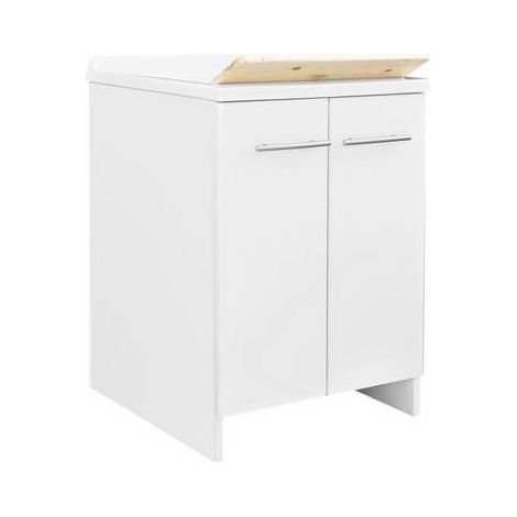 LAVATOIO CON MOBILE IN NOBILITATO IDROFUGO W100 E CESTO ESTRAIBILE Misura: L cm. 60  x  P cm. 50 (2 ante)