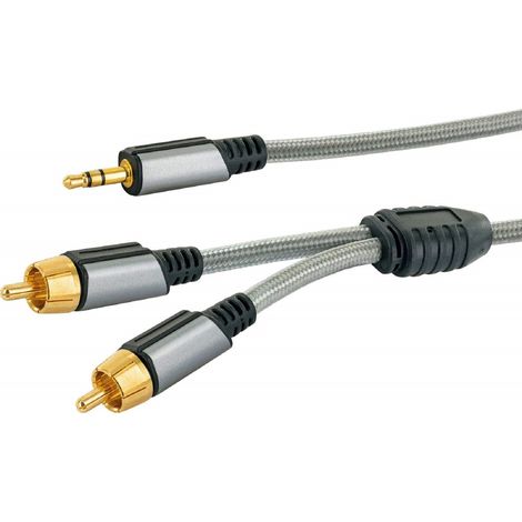 AINSTEIN 3.5 mm Klinke/Cinch Aux Adapterkabel 2,5m, Klinkenstecker  2x Cinch Stecker (1/5)