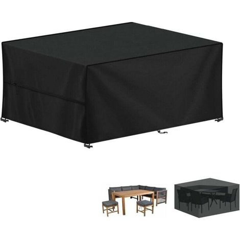Housse de protection pour mobilier de jardin 180 x 120 x 74 cm, tissu Oxford 420D imperméable, protection UV, rectangulaire (1/4)