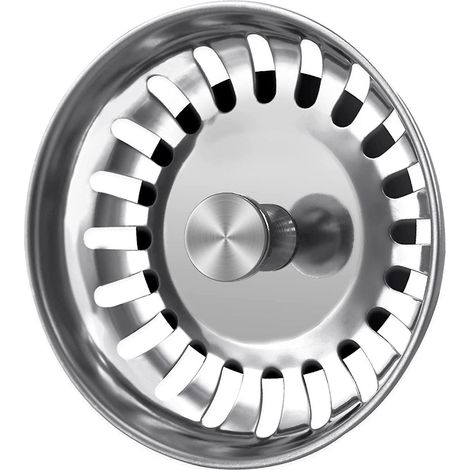 2 Pices Bouchon Evier Cuisine Inox - Filtre Evier Cuisine Universel (dia: 78mm), Grille Evier Cuisine Antiblocage, Panier Pour Evier Inox Vidange (1/5)