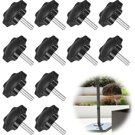 12 Pezzi Viti a Farfalla M6, Manopole di Serraggio M6, Pomelli Filettati M6 con Maniglia, Manopole a Stella per Apparecchi Meccanici, Macchine Utensili, Decorazione Mobili (M6×2 (1/5)