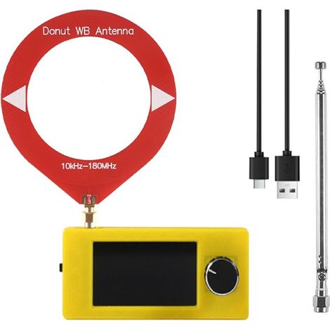 Geeignet für SI4732 Mini-Radioempfänger, Frequenzbereich 10-180MHz, tragbar, 1,9-Zoll-Bildschirm, unterstützt FM/AM/LSB/USB-Kurzwellenradio, SI4732 Radio + 2 Antennen.