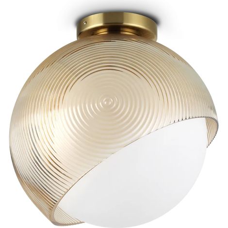 Ideal Lux Plafoniera moderna Bloom 1 luce E27 ottone vetro alluminio (1/3)