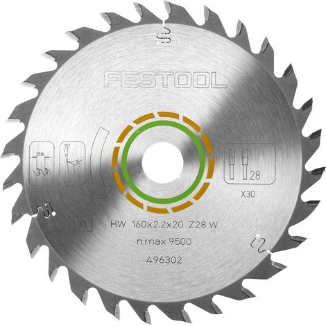 Festool – Lame de scie circulaire 250mm – Alésage 30mm – Denture alternée pour coupes longitudinales et transversales – 496302