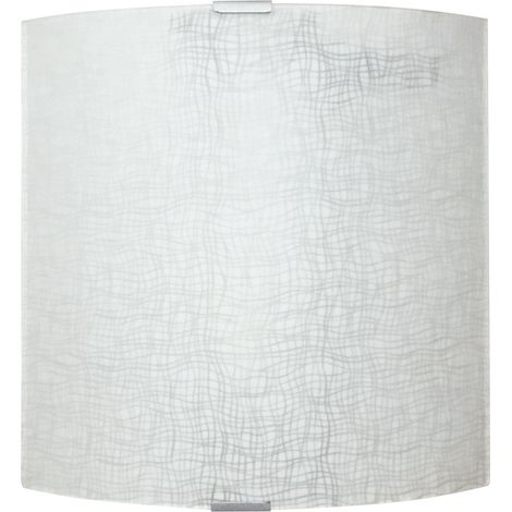 Applique 1xE27 Montatura Argento Vetro Lastra Serigrafato Bianco E-Energy Rebecca (1/2)