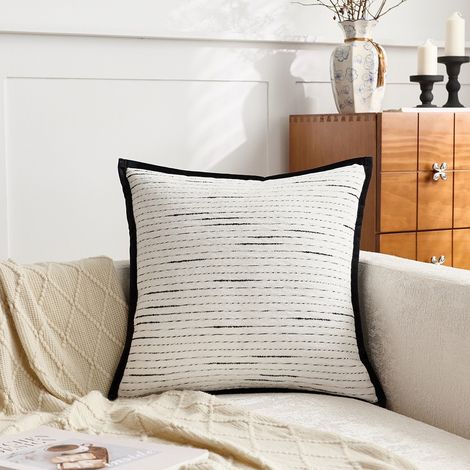 Taie d'oreiller simple Meteor White - 45 x 45 cm Taie d'oreiller en chenille, coussin ultra-doux, coussin de dossier, housse de dossier pour fenêtre en baie, taie d'oreiller de canapé (1/5)