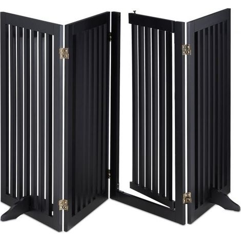 Cancello di sicurezza nero con porta 92 cm (1/5)