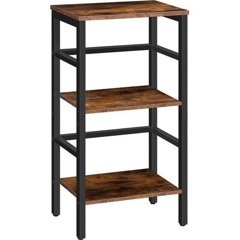 Étagère Échelle, Étagère à Disques, Bibliothèque à 3 Niveaux, Porte-Plante, Table de Téléphone, Gain de Place, Cadre Métallique Stable, Industriel, pour Salon, Chambre, Bureau EBF80CJ01G1 (1/5)