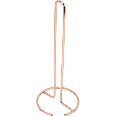 Porte-papier toilette simple en fer, porte-papier toilette de bureau, porte-rouleau de papier toilette de bureau, présentoir à papier toilette sur pied, or rose. (1/5)