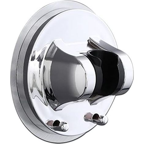 Support mural rond pour douche, support réglable à 90° pour robinetterie multiple, crochet sans joint, colle forte, support de baignoire (1/5)