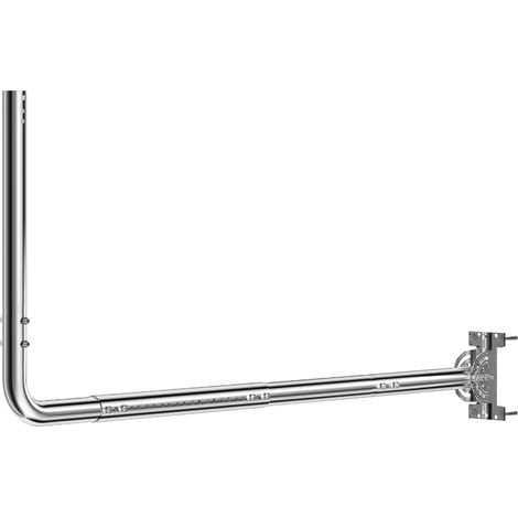 Support d'antenne réglable, longueur et hauteur réglables, support mural à 90° pour longues gouttières, support extérieur résistant aux intempéries pour antenne TV, pont Wi-Fi et station météo (1/5)