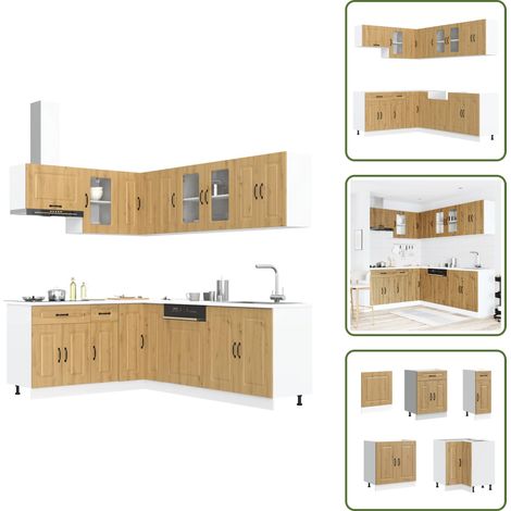vidaXL 11-tlg. Küchenschrank-Set Kalmar Artisan-Eiche Holzwerkstoff