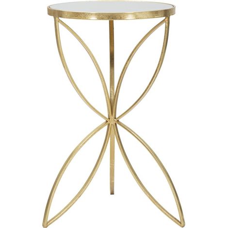 Tavolinetto Butterfly in ferro e specchio – Ø 35 x H 60 cm