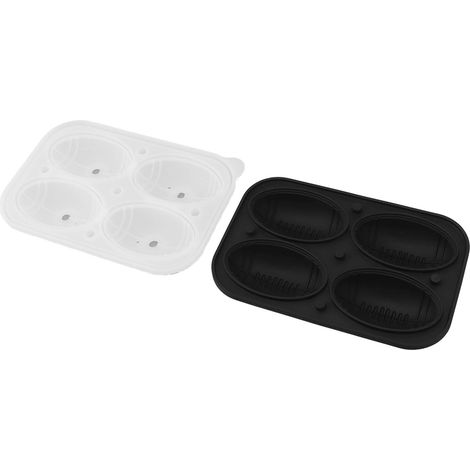 Lot de 2 moules à glaçons en silicone aux formes amusantes (sphères rondes) pour cocktails au whisky, matchs de rugby, etc. (1/5)