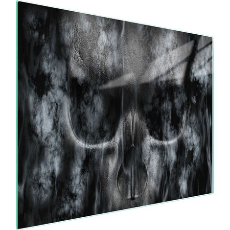 Glasschneidebrett 52x30 Totenkopf