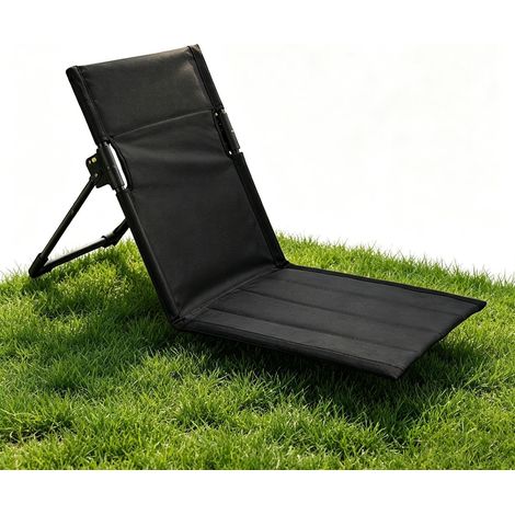 Chaise de Camping Pliable avec Dossier Cadre en Aluminium Léger pour Extérieur, Noir-1 (1/5)