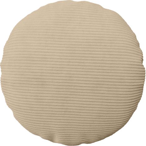 Lot de 2 Housses de Coussin Rondes pour Canapé et Salon Velours Côtelé Taupe Ø 50 cm (1/5)