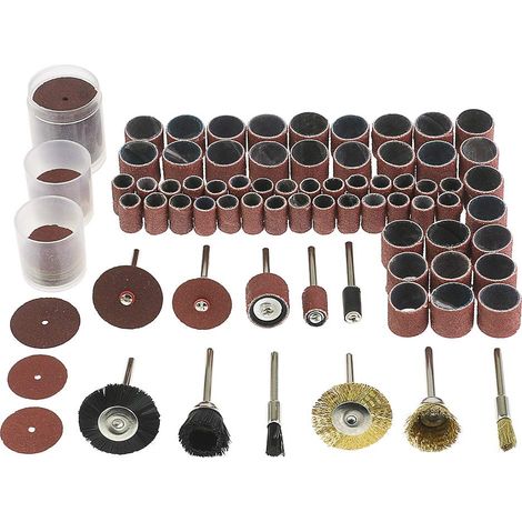 150pcs bande de ponçage manchon de tambour 120 grains / laiton fil d'acier brosse de roue polissage nettoyage outil rotatif / disques abrasifs (1/5)