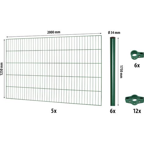 Classic ES-Mattenzaun-Set 1250 L=10 m, grün