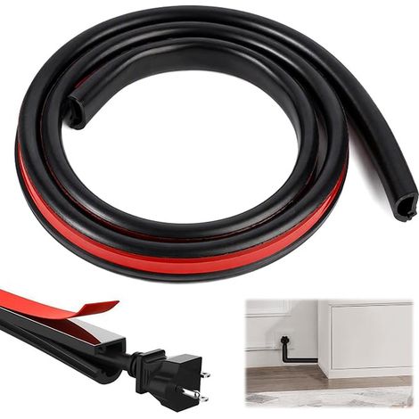 Goulotte Passe Cable Adhésif Cache Cables TV Mural pour Bureau, Maison, 1M (1/5)