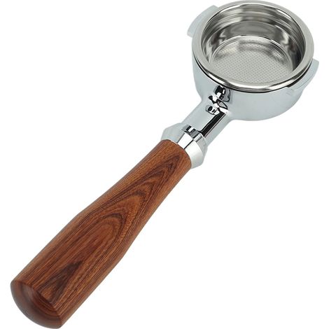 Porte-filtre sans fond de 58 mm pour machines à expresso E61, en aluminium avec panier-filtre en acier inoxydable (1/5)