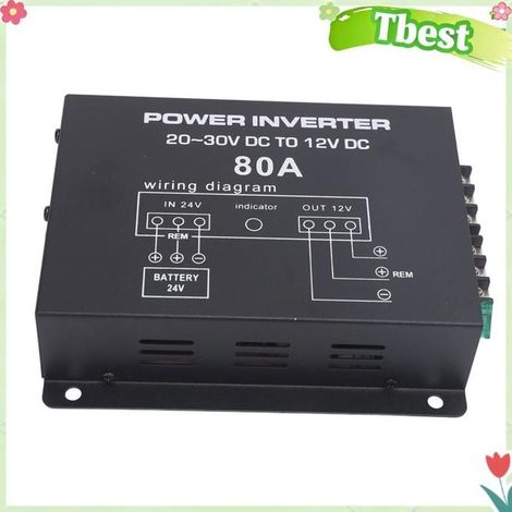 Tbest Convertisseur abaisseur 24 V à 12 V Convertisseur abaisseur de tension DC 24V à 12V, réducteur informatique d'alimentation (1/5)