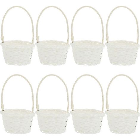 Lot de 8 paniers en rotin synthétique style champêtre, petits paniers à fleurs, paniers à fruits (1/5)