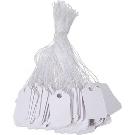Étiquettes cadeaux en papier blanc avec ficelle, paquet de 100, étiquettes kraft pour cadeaux, étiquettes, à faire soi-même (1/5)