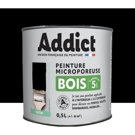 Peinture Bois Microporeuse Addict Noir Satin 2,5 L (1/3)