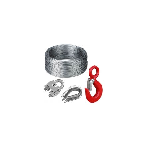 OUTIFRANCE Câble acier et accessoires 10 mètres de câble Ø 5 mm 1620 kg