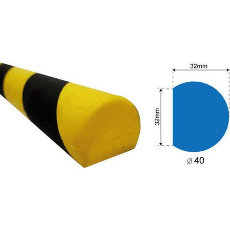 Protector antigolpes poliuretano redondo 105 x 40 mm hueco interior plano 32 mm SEKURECO