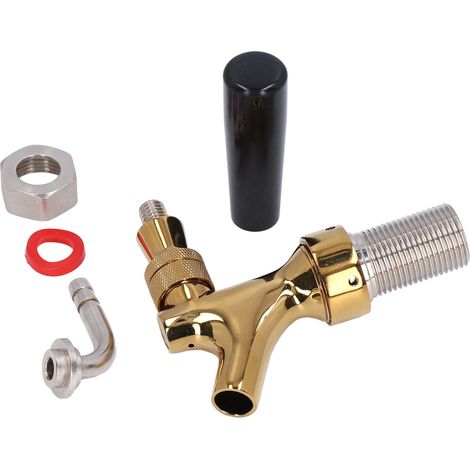 Raccords de robinet à bière en acier inoxydable 304, finition dorée, adaptés au remplacement pour les bars et restaurants. (1/5)