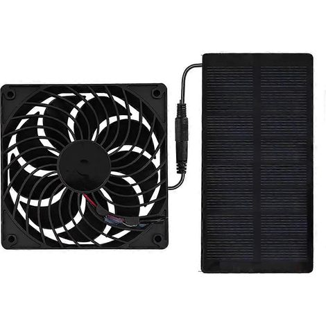 Mini ventilateur d'extraction solaire 12 V, alimenté par panneau solaire, extracteur d'air pour chien, poulailler, camping-car ou serre. (1/5)