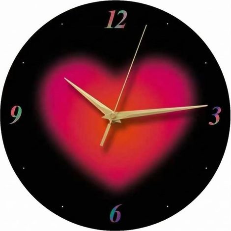 Round Wall Clock, Decorative Pendulum Clock with Dial, 30x30cm, Display with Hands and Numbers, Dot Markers, Movement, Bright Pink (1/5)