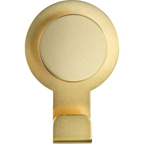 WENKO Gancio adesivo senza utilizzo del trapano, portasalviette, Acciaio inossidabile, 5 x 7.5 x 2.5 cm, Dorato (1/5)