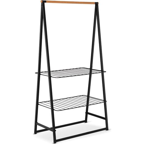 Kleiderständer brabantia modernes Modell schwarz Stahl Bambus