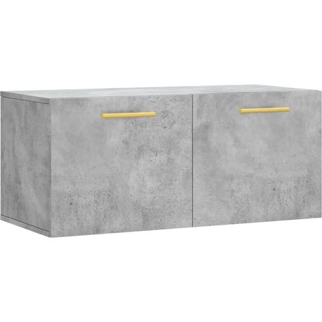 Armadio da parete design moderno contenitore pratico 80 x 36,5 x 35 cm in legno ingegnerizzato grigio cemento 020048858