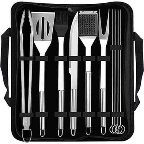 Ensemble Ustensiles Barbecue en Acier Inoxydable Professionnel 10pcs (1/5)
