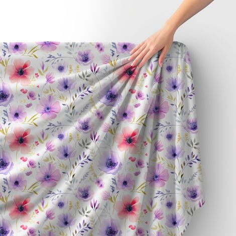 Royal Samt Stoff Polyester Zum Nähen - Motiv Blumen - RDX2945 (1/4)