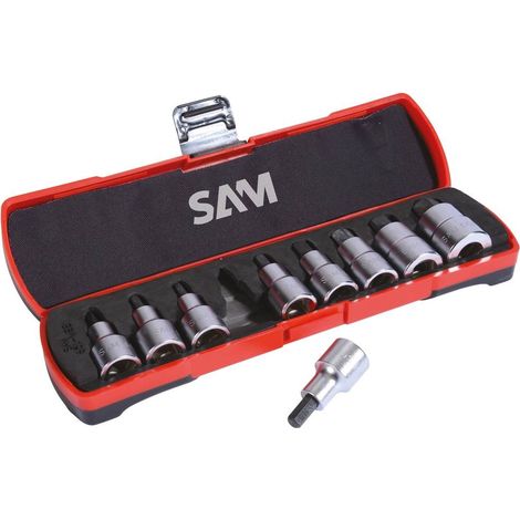 Set mit 9 Sechskant-Schraubendreherhülsen 1/2 SAM OUTILLAGE - SCJ9BOX