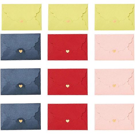 12 mini-enveloppes en papier pour emballage (style assorti)-10.5X7CM (1/2)