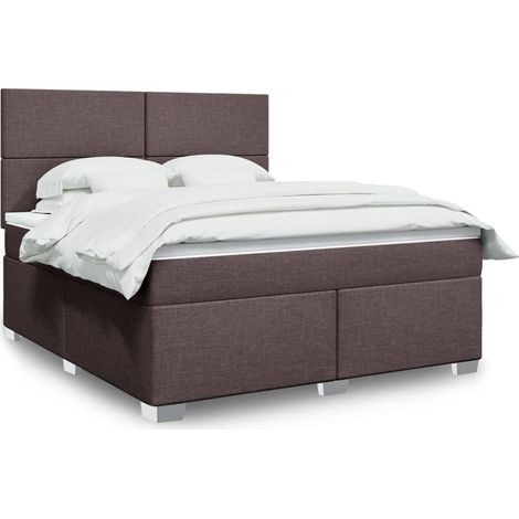 Boxspringbett mit Matratze Dunkelbraun 180x200 cm Stoff