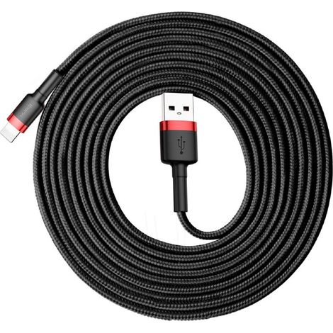 Baseus Cafule 2A Lightning USB-Kabel 3m (Schwarz und Rot) (1/5)
