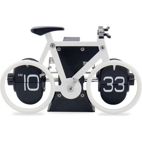 Reloj de bicicleta digital de estilo vintage, funciona con pilas AAA (no incluidas), formato de 12 horas, ideal para decoración de mesa, color blanco. (1/2)