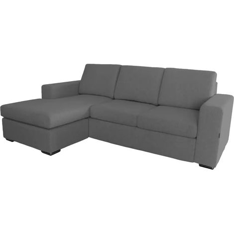 divano con penisola reversibile bellahome "bologna" grigio tessuto sfoderabile e antimacchia, 235x165x88 cm (1/4)