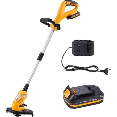 Débroussailleuse sans fil 20 V, 8000 tr/min, plage de coupe 260 mm, tige télescopique 90-130 cm, orange et noir, boîte de couleur (1/5)