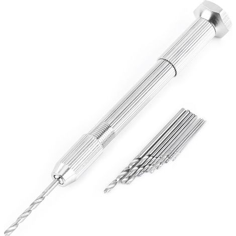 Mini hand drill, twist drill bit, easy to use, wide handle, high quality for printed circuit board making and watch repair (1/5)